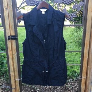 CJ Banks sleeveless lightweight navy zipper front vest size X